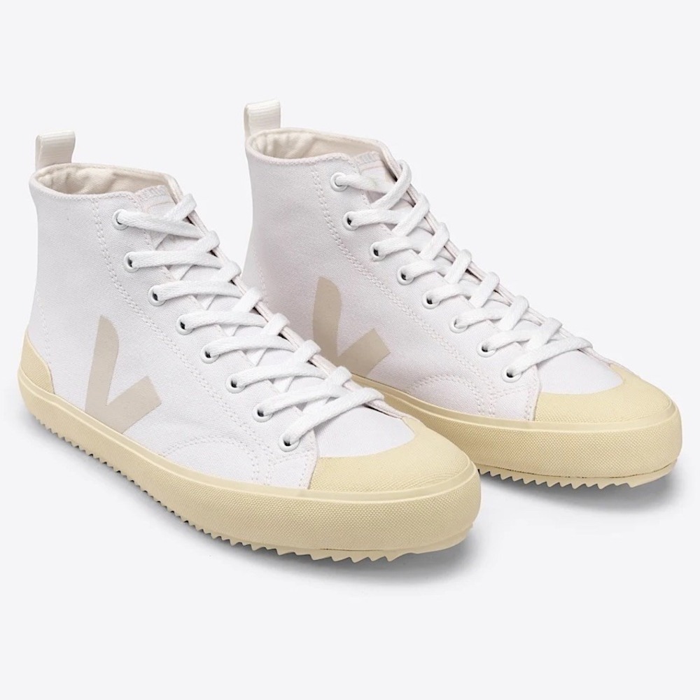 Veja Nova High Top Canvas Sneakers White /‎ Butter Women's Size 9